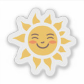 Blij Gele Zon Schattig Sticker (Voorkant)