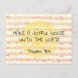 Blij Geluid Psalm 98:4 Christelijke Bijbeltekst Briefkaart