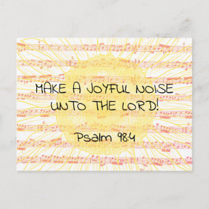 Blij Geluid Psalm 98:4 Christelijke Bijbeltekst Briefkaart