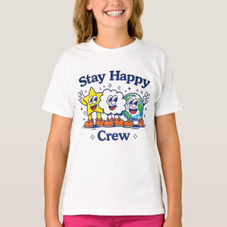 Blij Gelukkig Crew Lieve Kinderen Cartoon Ster Wol T-shirt