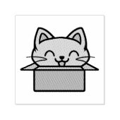 Blij Gelukkige Kat Box Zelfinkende Stempel (Design)