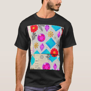 Blij geometrisch bloemmotief – Bubble-editie T-shirt