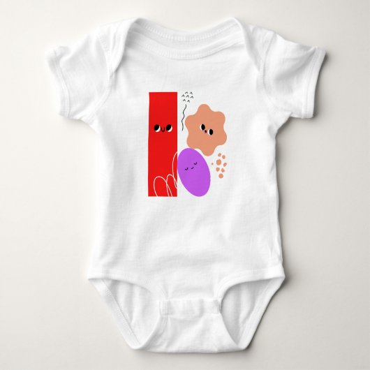 Blij geometrische vormen Rood Romper (Voorkant)