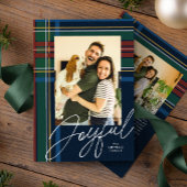 Blij geruite Kerst foto Feestdagenkaart