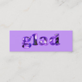 Blij gespeld met paarse bloemen bladwijzer mini visitekaartje