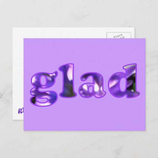 Blij gespeld met paarse bloemen briefkaarten (Voorkant / Achterkant)