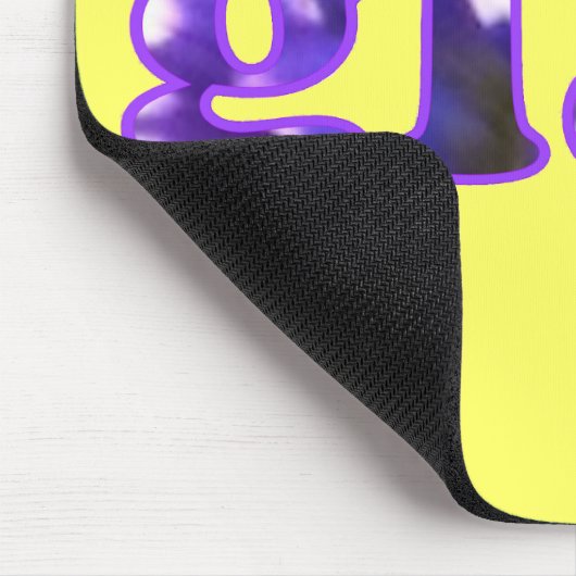 Blij gespeld met paarse bloemen muismatten (Hoek)