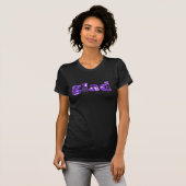 Blij gespeld met paarse bloemen shirts (Voorkant volledig)