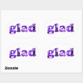 Blij gespeld met paarse bloemen stickers (Vel)