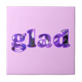 Blij gespeld met paarse bloemen Trivet Tegeltje (Voorkant)