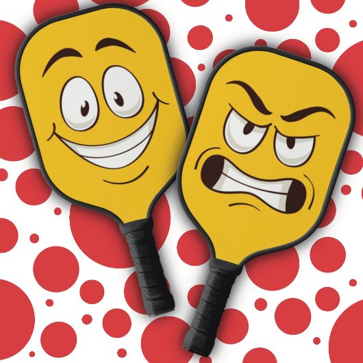 Blij Gezicht Boos Gezicht Pickleball Paddle