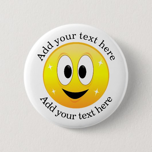 Blij Gezicht Gepersonaliseerd Ronde Button 5,7 Cm (Voorkant)