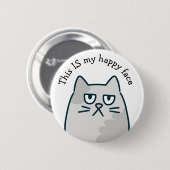Blij Gezicht Kat Ronde Button 5,7 Cm (Voorkant /achterkant)