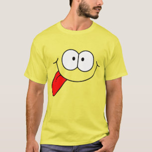 Blij Gezicht met Tongel Schroefbalk Grafiek T-shirt