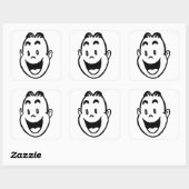 BLIJ GEZICHT VIERKANTE STICKER (Vel)