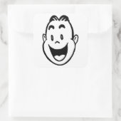 BLIJ GEZICHT VIERKANTE STICKER (Tas)