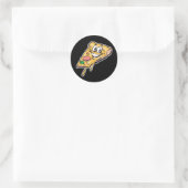 blij gezichtsveld pizza ronde sticker (Tas)
