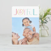 Blij gezinsfoto modern elegante lichte kleuren feestdagenkaart (Staand voorkant)