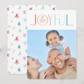 Blij gezinsfoto modern elegante lichte kleuren feestdagenkaart (Voorkant / Achterkant)