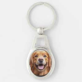 Blij glimlachende Golden Retriever hond Sleutelhanger