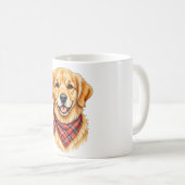 Blij gloden retriever met rode bandana koffiemok (Voorkant rechts)