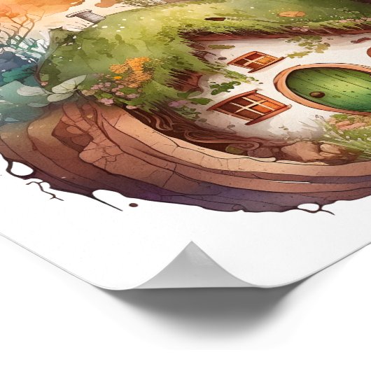 Blij Gnome Reizen Aarde Huis | Poster (Hoek)