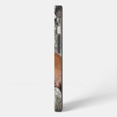 Blij Goofy Chocolade Lab Pit Mix Hond 4 iPhone Hoesje (Linkerkant)