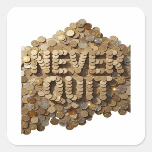 Blij Goud NOOIT UIT Sticker Motief