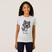 Blij Grijze Kitten T-shirt (Voorkant volledig)