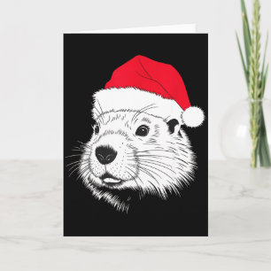 Blij Groundhog Kerstman Op Groundhog Kerstmis  Kaart