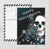 blij halloween hifi schedel briefkaart (Voorkant / Achterkant)