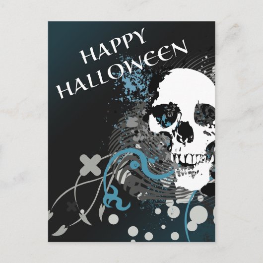 blij halloween hifi schedel briefkaart (Voorkant)