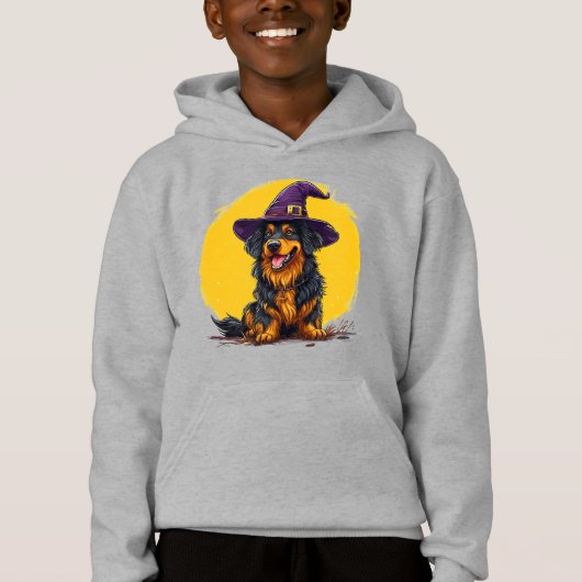 Blij Halloween-hond met heksenhoed (Voorkant)
