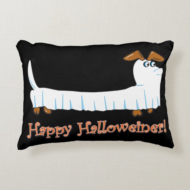 Blij Halloweener takshond Decoratief Kussen (Voorkant)