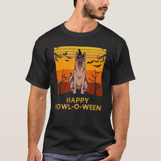 Blij Hoe Hoe Ween Duitse Herdershond T-shirt (Voorkant)
