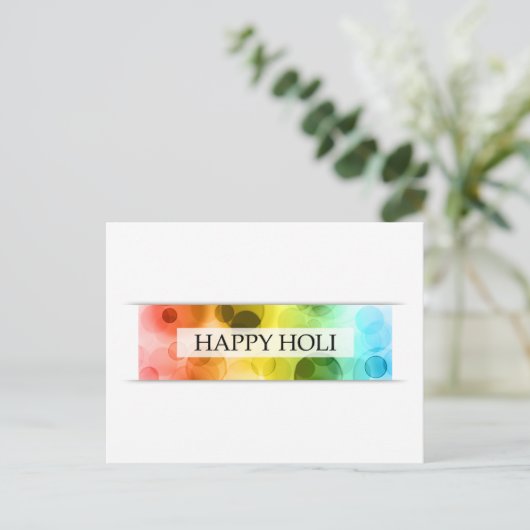 blij holi ( bokeh ) briefkaart (Staand voorkant)