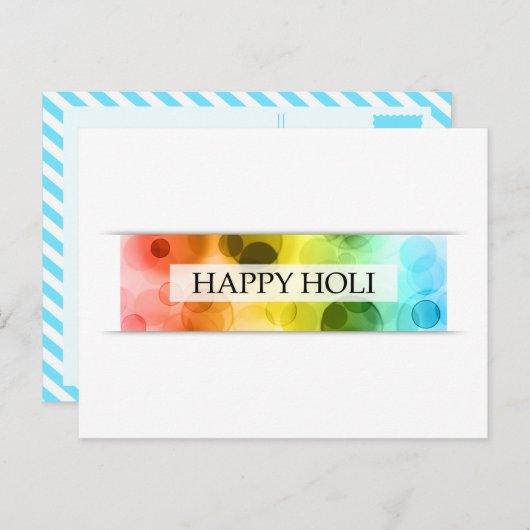 blij holi ( bokeh ) briefkaart (Voorkant / Achterkant)