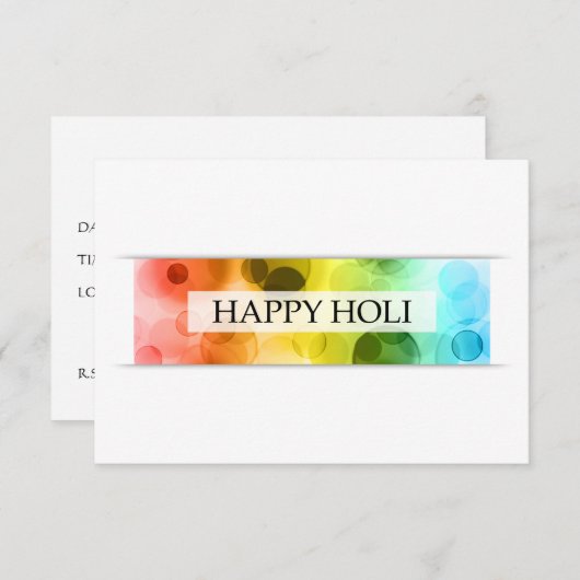 blij holi ( bokeh ) kaart (Voorkant / Achterkant)