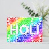 blij holi : festival van kleur en lente kaart (Staand voorkant)
