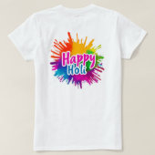Blij Holi Kleurensplash Dames Top (Design achterkant)