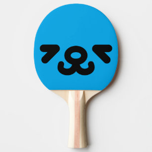 Blij Honden Gezicht Blauw Tafeltennisbatje