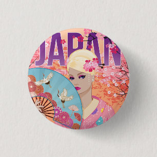 Blij in Japan Ronde Button 3,2 Cm