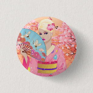 Blij in Japan Ronde Button 3,2 Cm