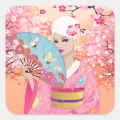 Blij in Japan Vierkante Sticker (Voorkant)