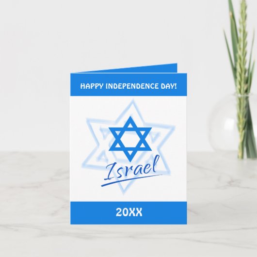 Blij Israël Onafhankelijkheidsdag Blauwe Ster van  (Voorkant)