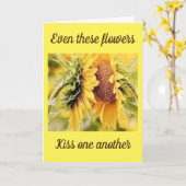 BLIJ **^JUBILEUM*** LATEN WE KUSSEN KAART (Gele Bloem)