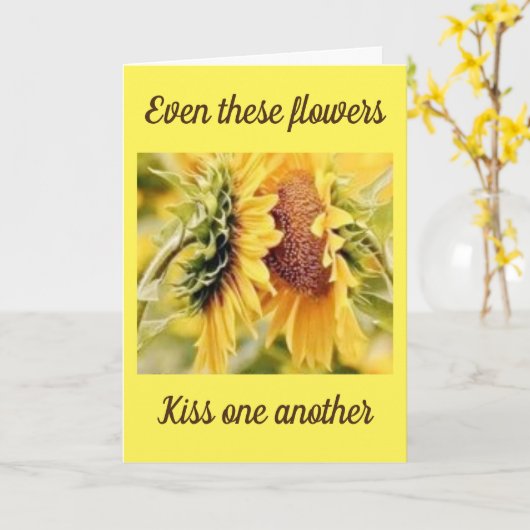 BLIJ **^JUBILEUM*** LATEN WE KUSSEN KAART (Gele Bloem)