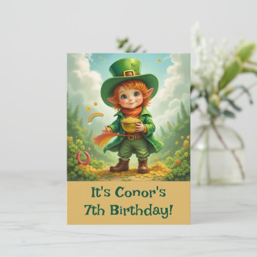 Blij Kabouter Kind St. Patrick's Dag Kaart (Staand voorkant)