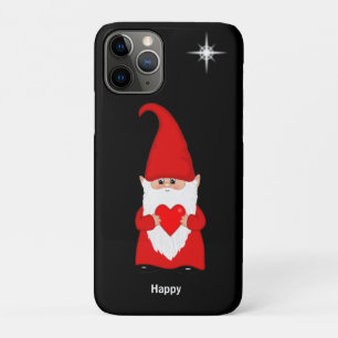 Blij kabouter met hart op zwart Case-Mate iPhone case