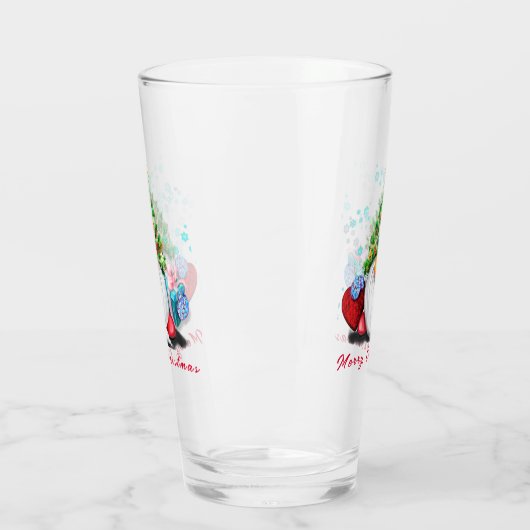 Blij Kabouter met Kerst Glas Cadeau (Links)